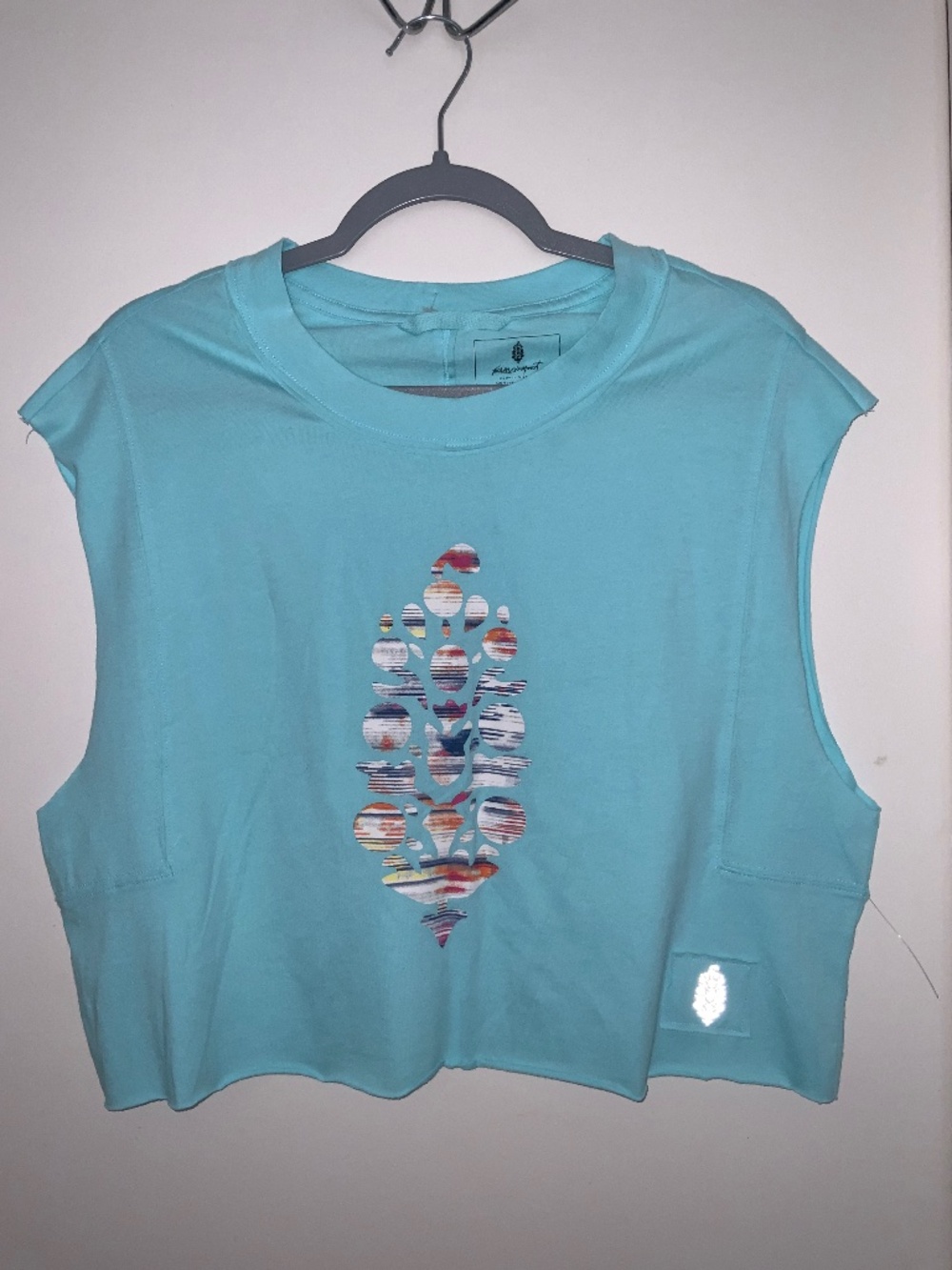 FP Movement Inspire Logo Cropped Muscle Tank - Size: XS - Color: Turquoise